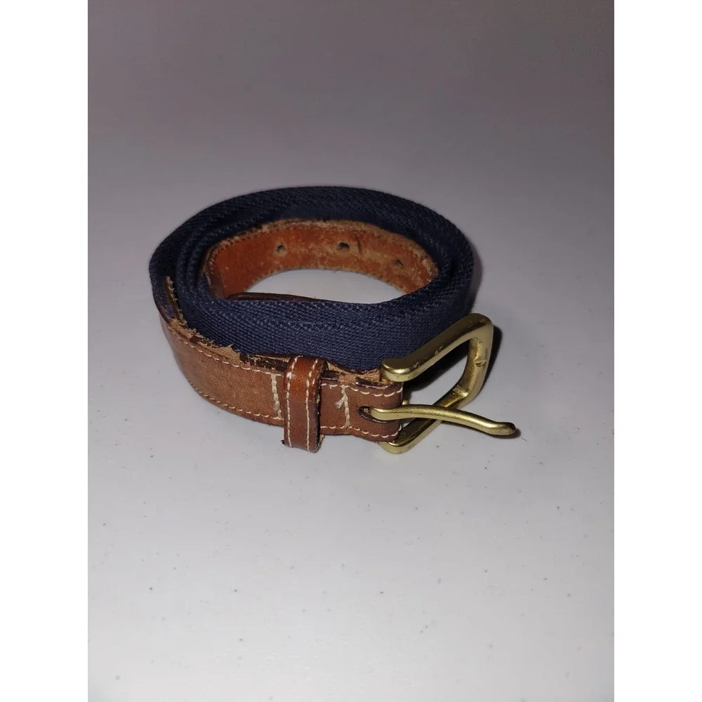 Lands End Belt Woven Size 40 100cm Brass Buckle
